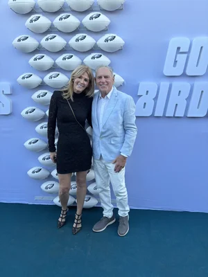Dr. Cohen pictured with Marlene Dhoore at the Super Bowl LIX Championship Ring Ceremony